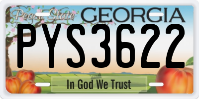GA license plate PYS3622