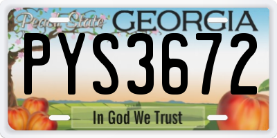 GA license plate PYS3672