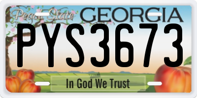 GA license plate PYS3673