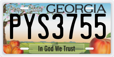 GA license plate PYS3755