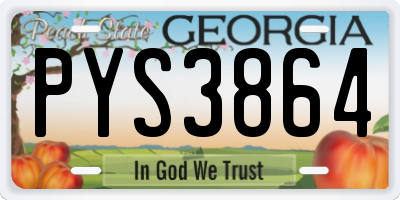 GA license plate PYS3864