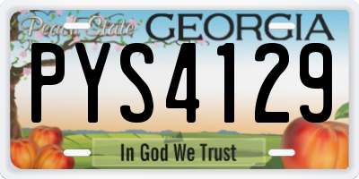 GA license plate PYS4129