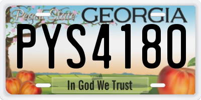 GA license plate PYS4180