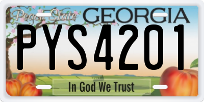 GA license plate PYS4201