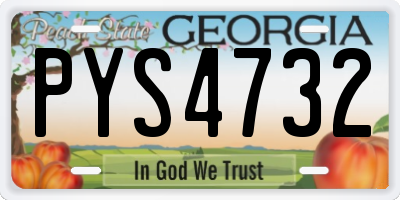 GA license plate PYS4732