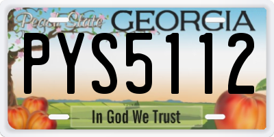 GA license plate PYS5112
