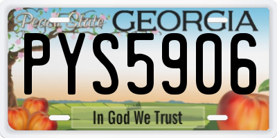 GA license plate PYS5906