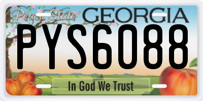 GA license plate PYS6088