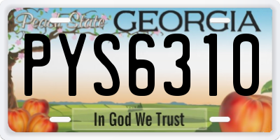 GA license plate PYS6310