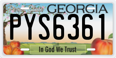 GA license plate PYS6361
