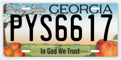 GA license plate PYS6617
