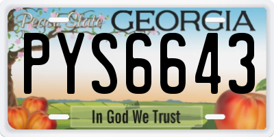 GA license plate PYS6643