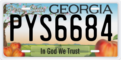 GA license plate PYS6684