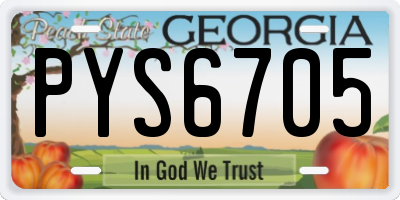 GA license plate PYS6705