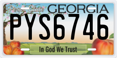 GA license plate PYS6746