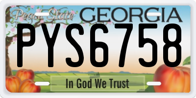 GA license plate PYS6758