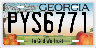GA license plate PYS6771