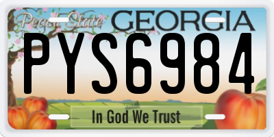 GA license plate PYS6984