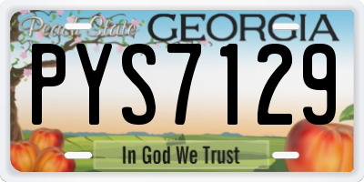 GA license plate PYS7129