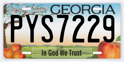 GA license plate PYS7229