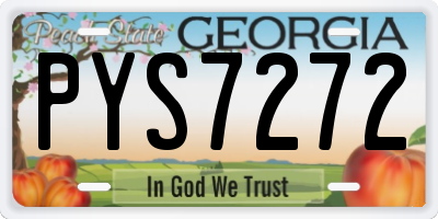 GA license plate PYS7272