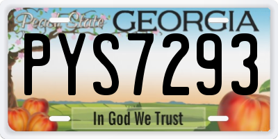 GA license plate PYS7293