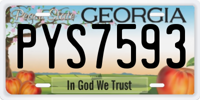 GA license plate PYS7593