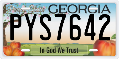 GA license plate PYS7642
