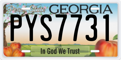 GA license plate PYS7731
