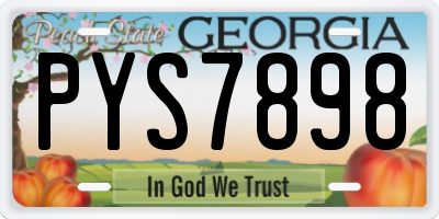 GA license plate PYS7898