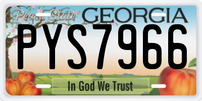 GA license plate PYS7966
