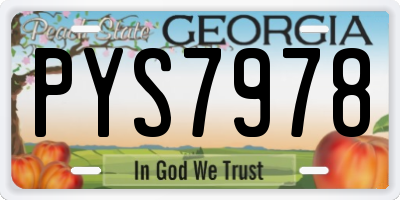 GA license plate PYS7978