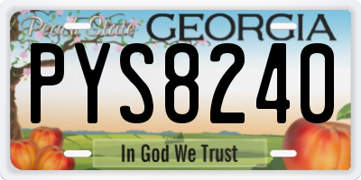 GA license plate PYS8240