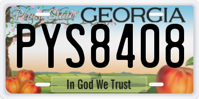 GA license plate PYS8408