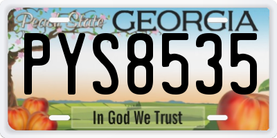 GA license plate PYS8535