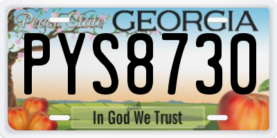 GA license plate PYS8730