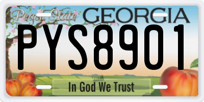 GA license plate PYS8901