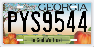 GA license plate PYS9544
