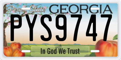 GA license plate PYS9747
