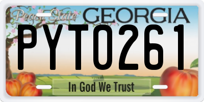 GA license plate PYT0261