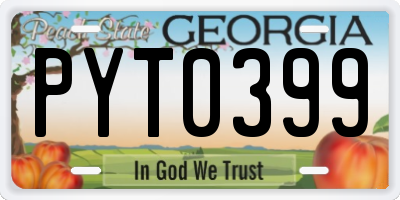 GA license plate PYT0399
