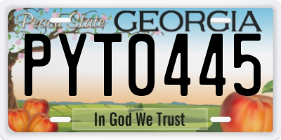 GA license plate PYT0445