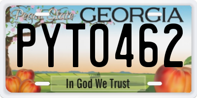 GA license plate PYT0462