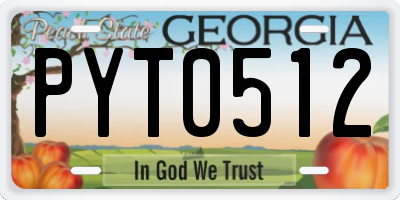 GA license plate PYT0512