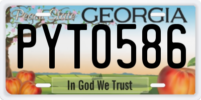 GA license plate PYT0586