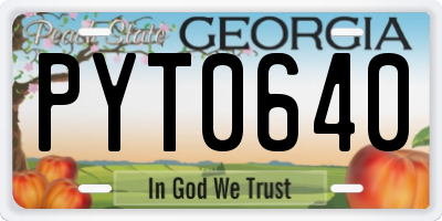 GA license plate PYT0640