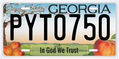 GA license plate PYT0750