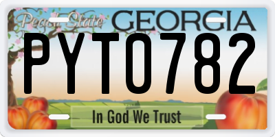 GA license plate PYT0782