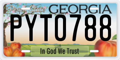 GA license plate PYT0788