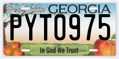 GA license plate PYT0975